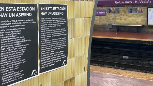 Estación Rodolfo Walsh: el Frente de Todos repudió el vandalismo y los libertarios piden quitarle el nombre