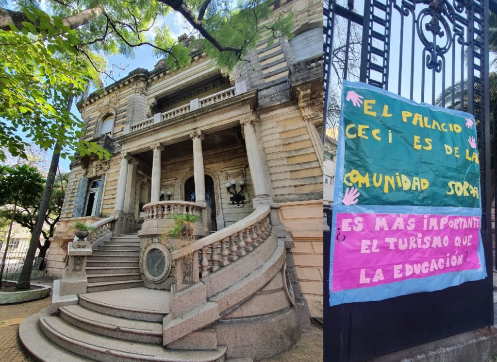 Nueva protesta educativa en Villa Devoto: “El Palacio Ceci es de la comunidad sorda y forma parte de la Escuela Ayrolo”