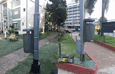 Colocaron cestos de basura en el barrio Kennedy de Liniers