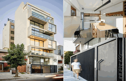 Proyecto inmobiliario con materiales nobles  y diseño innovador en Liniers