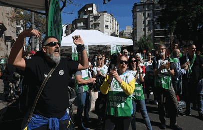 Protesta de ATE frente al Ministerio de Hacienda porteño