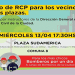 Curso de RCP en la plaza Sudamérica