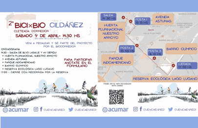 Se viene la 2° Bicicleteada por el Biocorredor Cildáñez