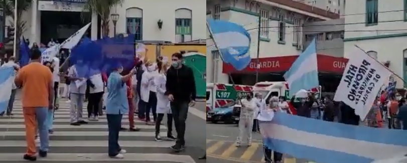 Con protestas callejeras, trabajadores del Hospital Pirovano realizaron un paro de 24 horas por mejoras salariales