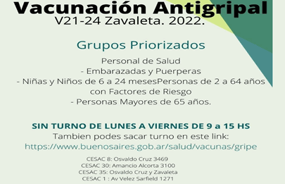 Campaña de vacunación antigripal en barrios vulnerables de Barracas