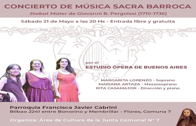 Concierto de música sacra barroca en Flores
