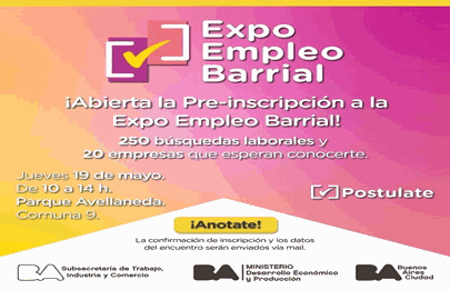 Tercera edición del año de Expo Empleo Barrial en Parque Avellaneda