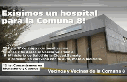 Movilización de habitantes de la comuna 8 por el hospital Grierson