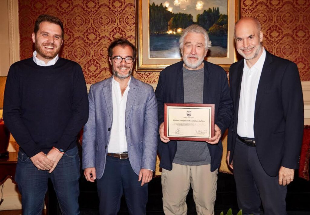 Rodríguez Larreta distinguió a Robert De Niro como Huésped de Honor de la Ciudad de Buenos Aires