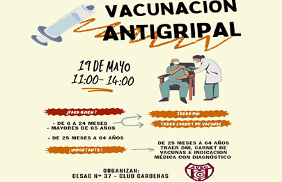 Campaña de vacunación antigripal en el club Cárdenas de Mataderos
