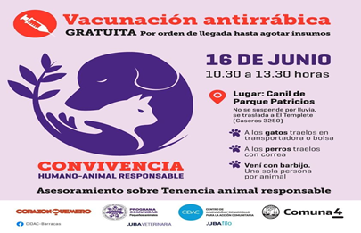 Vacunación antirrábica en Parque Patricios