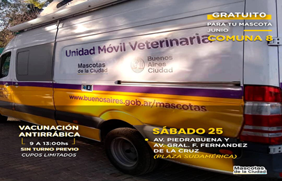 Vacunación antirrábica en la Comuna 8