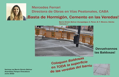 Pedido de la Asamblea de Parque Chacabuco