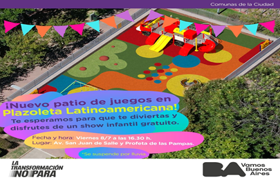 Reprogramación de Inauguración de patio de juegos en Plaza del barrio Parque Avellaneda