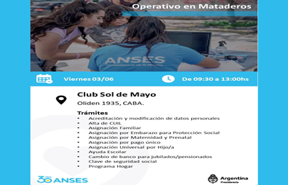 Operativo ANSES en el Club Sol de Mayo