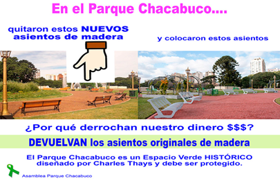 La Asamblea de Parque Chacabuco denuncia