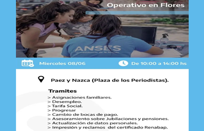 Operativo de ANSES en Plaza de los Periodistas
