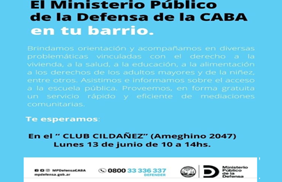 El Ministerio Publico de la Defensa llega a Villa Cildañez