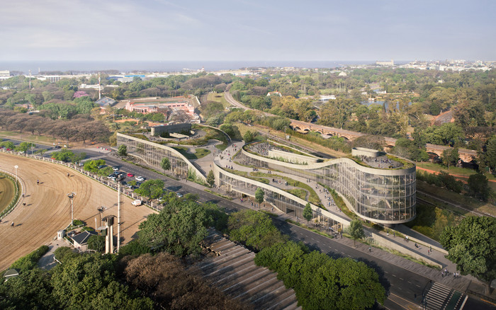 Palermo: avanza la obra del “alto parque” en el Paseo Gigena y hay críticas a “las macetas en el techo de un shopping”