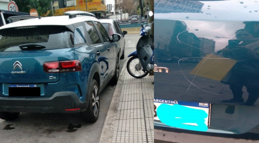 “En la vida todo vuelve”: le rayaron el auto y busca al responsable para que le pague el arreglo