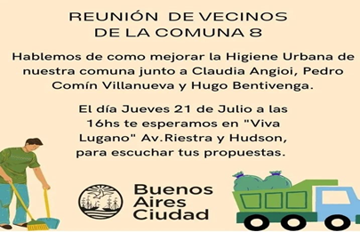 Reunión de los vecinos de la comuna 8 por la higiene urbana