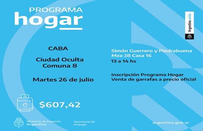 Programa Hogar “Garrafa Social” en la Villa 15