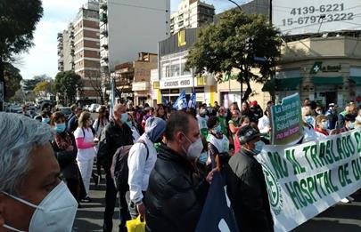 Movilización de trabajadores del hospital Moyano