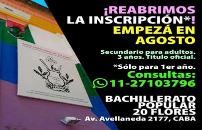 Reabre la inscripción el Bachillerato de Flores