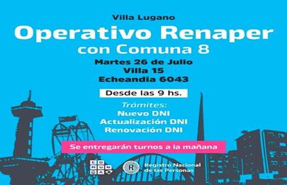 Operativo del RENAPER en Villa Lugano