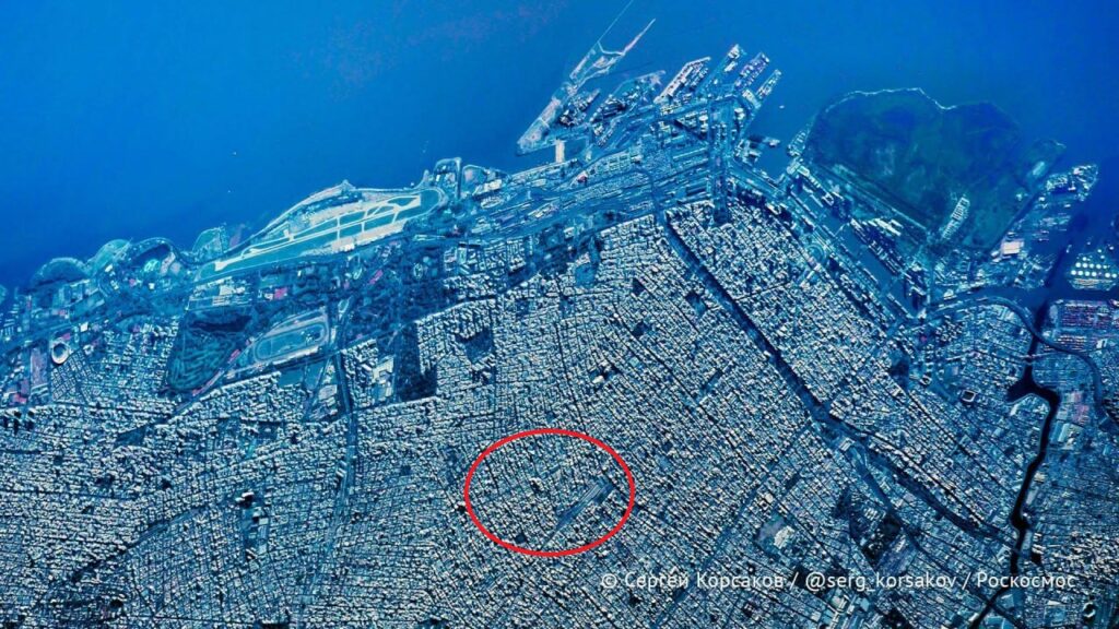 El Abasto y su entorno, vistos desde la Estación Espacial Internacional