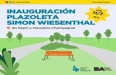 Inauguran la nueva plazoleta “Simon Wiesenthal” en Parque Patricios