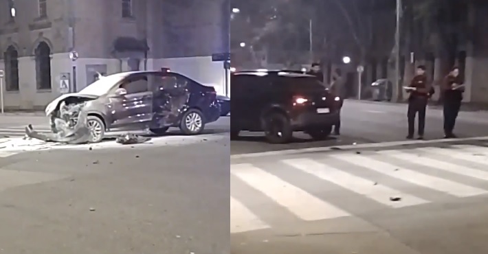 Un auto se incendió tras un choque en Balbín y Donado