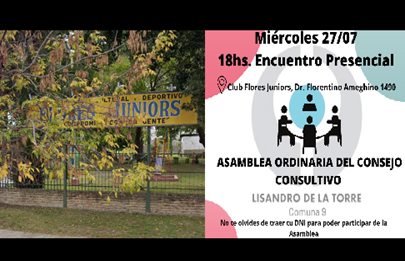 Reunión de Julio del Consejo Consultivo de la Comuna 9