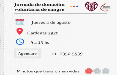 Jornada de donación de sangre en el club Cárdenas de Mataderos