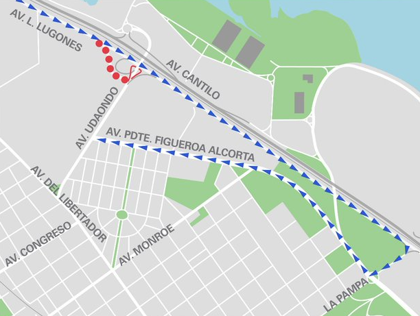 Cierra por obras la salida a Udaondo desde la Lugones