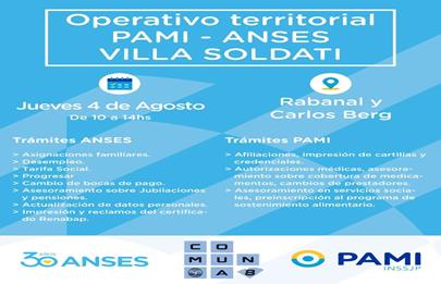 Operativo territorial PAMI y ANSES en la Comuna 8