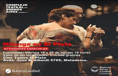 Continua la Milonga en el “Cine Teatro El Plata”