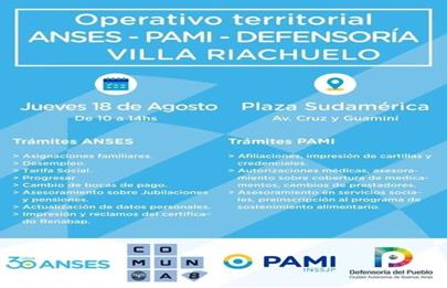 Operativo territorial Anses -Pami – Defensoría- Comuna 8 en Villa Riachuelo