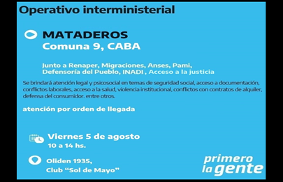 Operativo del Estado nacional en el barrio de Mataderos