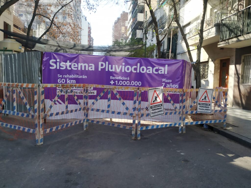 AySA espera culminar la renovación del caño pluviocloacal en Bulnes al 500 antes que termine agosto