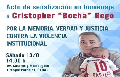 Acto de señalización en homenaje al Bocha Rego