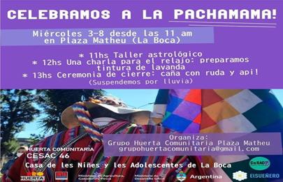 Celebración de la Pachamama en Plaza Matheu