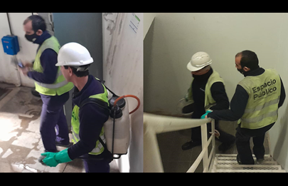 Tareas de limpieza y mantenimiento en la Chacra de los Remedios