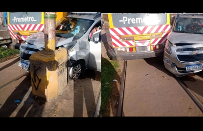 Chocó el premetro con un auto en Villa Soldati