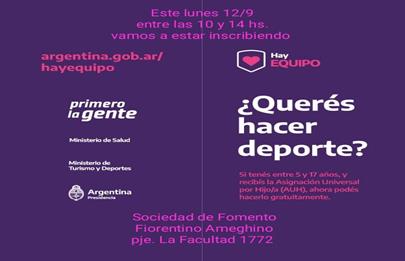Inscripción para el Programa “Hay Equipo” en la Comuna 9