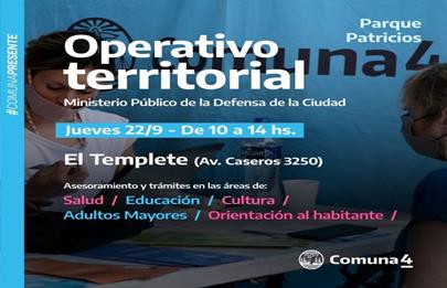 Operativo Territorial Ministerio Público de la Defensa en la Comuna 4