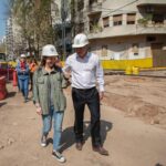 Caballito: a un día de una protesta vecinal, funcionarios visitaron la obra del Parque Lineal Honorio Pueyrredón