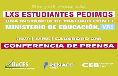 Flores: Estudiantes secundarios realizarán conferencia de prensa