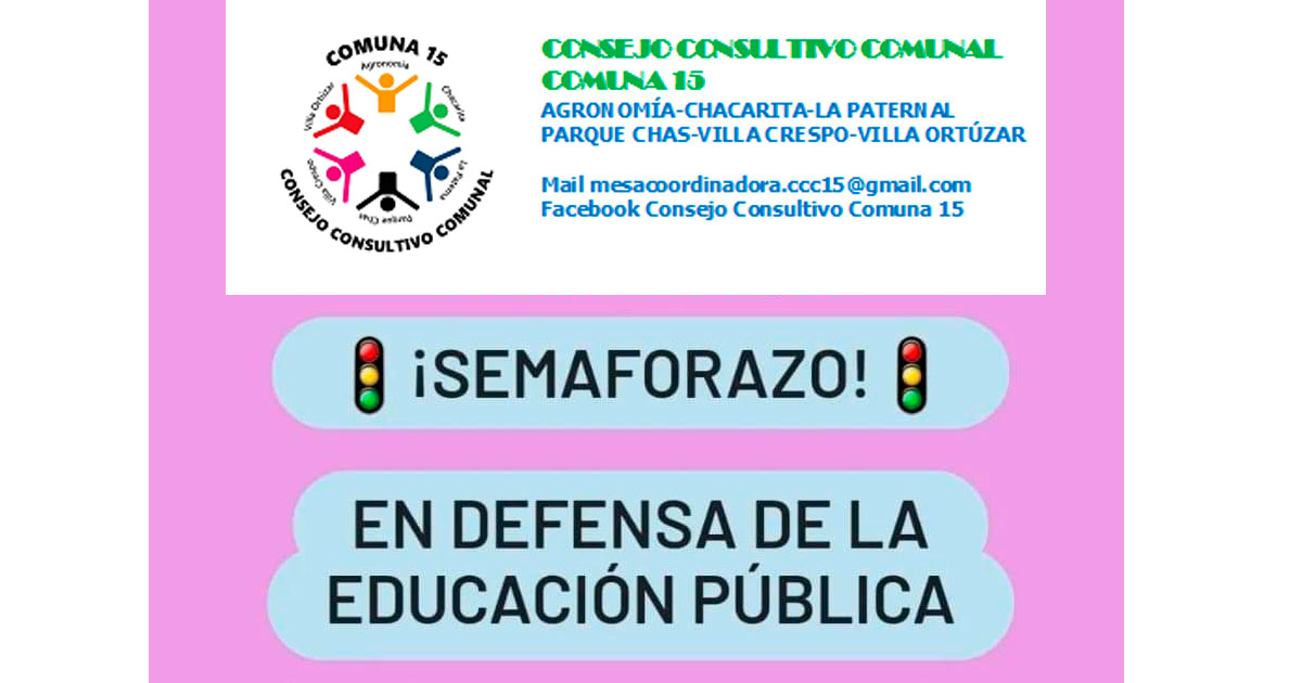Consejo Consultivo Comuna 15: Pronunciamiento de la Comisión de Educación