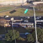 Villa Lugano: triple choque en la autopista Dellepiane termina con 16 heridos y traslados en helicóptero